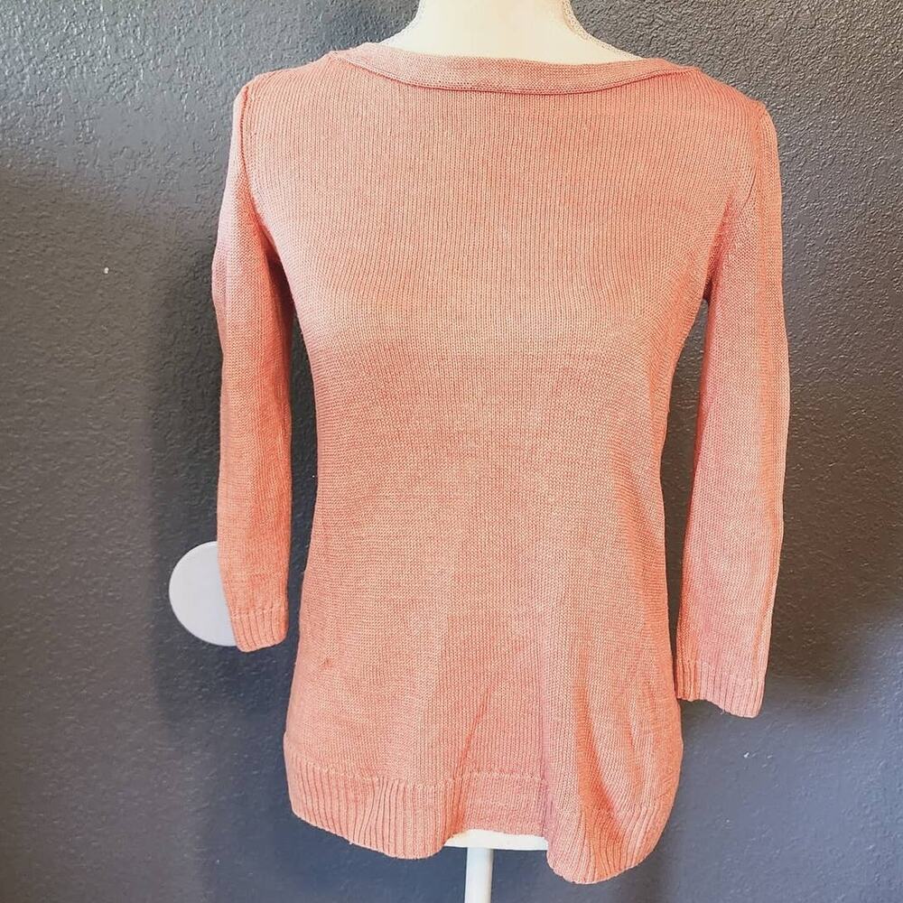 Talbots Women's Beachy Coastal Coral Knit Sweater Size XS